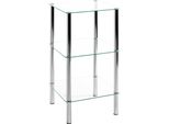 Haku MöBel Scaffale Scaffale Da Bagno Cromo - Metallo, Vetro Di Sicurezza 5 Mm, L/H/D: 39X77X39 Cm