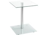 Haku MöBel Tavolino In Alluminio, Satinato - Metallo, Vetro Di Sicurezza 5 Mm, Vetro Di Sicurezza 6 Mm, L/H/D: 40X52X40 Cm