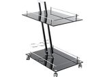 Haku MöBel Carrello Portavivande Cromato, Nero - Metallo, Vetro Di Sicurezza 8 Mm, L/H/D: 40X72X60 Cm