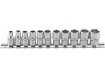 Bgs Set Di Chiavi A Bussola Esagonali A Trazione Quadrata 6,3 Mm Misure In Pollici 11 Pz.