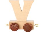 Small Foot Design 7481 Treno Delle Lettere In Legno, Vagone Delle Lettere V, Naturale (1 Pezzo)