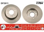 2X Trw DF2611 Disco Freno Asse Anteriore