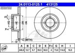 2X Ate 24.0113-0125.1 Disco Freno Asse Anteriore