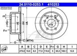 2X Ate 24.0110-0253.1 Disco Freno Asse Posteriore