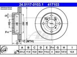 2X Ate 24.0117-0103.1 Disco Freno Asse Anteriore