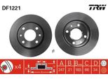 2X Trw DF1221 Disco Freno Asse Anteriore