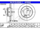 2X Ate 24.0110-0242.1 Disco Freno Asse Anteriore