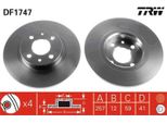 2X Trw DF1747 Disco Freno Asse Anteriore