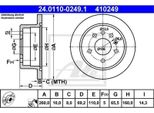 2X Ate 24.0110-0249.1 Disco Freno Asse Posteriore