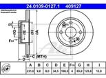 2X Ate 24.0109-0127.1 Disco Freno Asse Posteriore