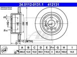2X Ate 24.0112-0131.1 Disco Freno Asse Posteriore
