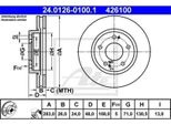 2X Ate 24.0126-0100.1 Disco Freno Asse Anteriore