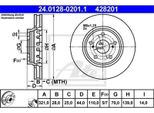 2X Ate 24.0128-0201.1 Disco Freno Asse Anteriore