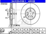 2X Ate 24.0125-0108.1 Disco Freno Asse Anteriore