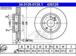 2X Ate 24.0126-0129.1 Disco Freno Asse Anteriore