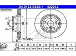 2X Ate 24.0122-0242.1 Disco Freno Asse Posteriore