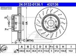 2X Ate 24.0132-0136.1 Disco Freno Asse Anteriore