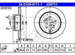 2X Ate 24.0109-0711.1 Disco Freno Asse Posteriore