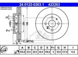 2X Ate 24.0122-0263.1 Disco Freno Asse Anteriore