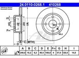 2X Ate 24.0110-0268.1 Disco Freno Asse Posteriore