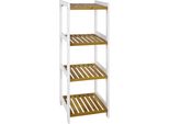 Haku MöBel Scaffale Scaffale Da Bagno Naturale, Bianco - Bambù, Mdf, L/H/D: 35X112X33 Cm