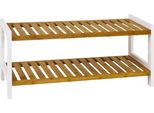 Haku MöBel Portascarpe Naturale, Bianco - Bambù, Mdf, L/H/D: 70X34X26 Cm