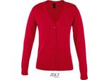 Sols 90012 | Golden Donna Cardigan Lavorato A Maglia Con Scollo A V - Colore: Rosso - Taglia: L