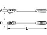 Ks Tools Cricchetto Reversibile Articolato Da 1/2", 72 Denti"