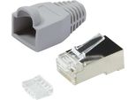 Logilink Spina RJ45, Cat.6, Schermata, Grigia Spina Modulare RJ45, Contatti Placcati Oro, Spina Schermata, - 1 Pezzo (MP0021)
