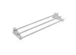 Scaffale A Parete Vogue Con 3 Aste In Acciaio Inox, Incluso Supporto A Parete 225X1200X300 Mm