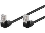 Goobay 96077 Cavo Patch Cat 5E 2X 90° Angolato, F/Utp, Nero, 0,5 M - Miscela Di Rame Cca, 2X Spina RJ45 90° (8P8C)