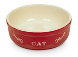 Nobby Ciotola In Ceramica Per Gatti "Cat"" Ø13,5 X 5 Cm Rosso / Beige"