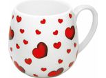 KöNitz Little Hearts Kuschelbecher, Becher, Tasse, Kaffeetasse, Porzellan, Herzen, 420 Ml, 1 1 143 0073