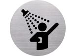 Helit Piktogramm "Dusche"", Durchmesser: 115 M, Silber"