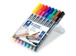 3X Staedtler® 317 WP8 Penna A Punta Fine Penna Universale Lumocolor® Permanente, M, Staedtler Scatola Con 8 Colori