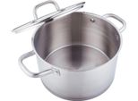 Padella Ø20Cm Pentola In Acciaio Inox Con Coperchio In Vetro Adatta A Tutti I Tipi Di Fornelli Argento 20Cm