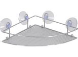Msv Mensola Angolare Per Doccia Mensola Per Doccia Con Ventosa 20 X 9,5 Cm Mensola Da Bagno Per Shampoo, Spugne, Rasoi E Altri Accessori Per La Doccia Argento