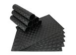 Tovaglietta Moderna Set Di 12 Tovagliette In Plastica Nera Intrecciata 45X30 Cm