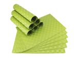 Tovaglietta Moderna Set Di 12 Tovagliette In Plastica Intrecciata Verde Chiaro 45X30 Cm