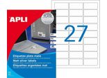 Etichette Per Targhette Agipa 63,5 X 29,6 Mm Argento 540 Etichette