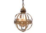 Casa Padrino Lampada A Sospensione Barocca Di Design In Ottone Antico Sfera Diametro 30 Cm, Altezza 50 Cm - Lampada Castello Barocco Lampada Lanterna