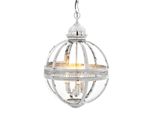 Casa Padrino Lampada A Sospensione Barocca Sfera Nichelata Argento Diametro 43 Cm, Altezza 63 Cm - Lampada Castello Barocco Lampada Lanterna