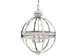 Casa Padrino Lampada A Sospensione Barocca Sfera Nichelata Argento Diametro 60 Cm, Altezza 88 Cm - Lampada Castello Barocco Lampada Lanterna