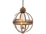 Casa Padrino Lampada A Sospensione Barocca Di Design In Ottone Antico Sfera Diametro 43 Cm, Altezza 63 Cm - Lampada Castello Barocco Lampada Lanterna