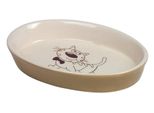 Nobby Ciotola In Vetroceramica Per Gatti Ovale 17 X 11 X 2,5 Cm Marrone Chiaro / Beige