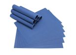 Tovaglietta Borda Set Di 12 Tovagliette Blu Scuro In Plastica Intrecciata 45X30 Cm Lavabile