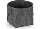 N8WERK Cestino Portaoggetti In Feltro S - 24 X 24 X 24 Cm - Grigio Scuro