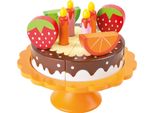 Small Foot 10167 Accessori Da Cucina Per Bambini, Torta Di Compleanno In Legno, Colorata, 13 Pezzi (1 Set)