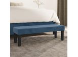The Living Store Panca Blu Scuro 100X30X30 Cm In Velluto