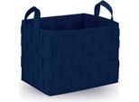 N8WERK Borsa Portaoggetti In Feltro L - 40 X 30 X 30 Cm - Blu Scuro